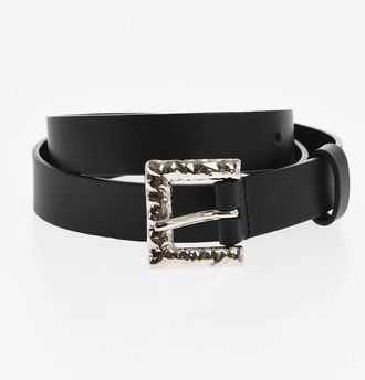 Dsquared2 Leather Belt with Silver-Tone Buckle 25mm size 85