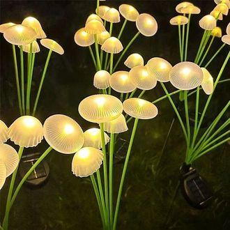 No Brand L&aacute;mpara Solar Con Forma De Seta Medusa - 8 Led - 10 Cm - Luz Blanca C&aacute;lida