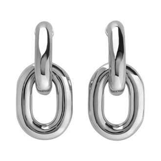 Paco Rabanne XL Link Hoop Oorbellen - Dames - Oorbellen - Grijs - ONE Size - Accessoires