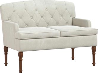 vidaXL Sof&aacute; Amoroso Con Botones Acolchados Crema 111 X 65 X 79 Cm Vidaxl
