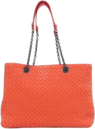 Bottega Veneta Pre-owned Tote Bags, female, Red, Size: ONE SIZE Pre-owned Lambskin Bag