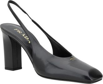 Prada Womens Black Calf Leather Pumps