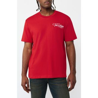True Religion Ribbon Sketch Logo Graphic T-Shirt in Trv Red at Nordstrom Rack, Size X-Large