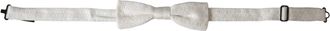Dolce & Gabbana Mens Pretied Bow Tie Ft3913 - Light Grey Silk - One Size