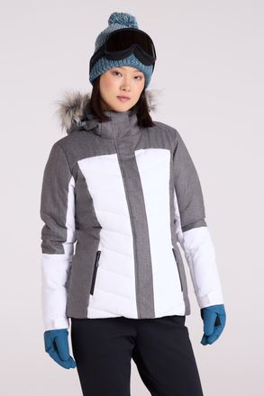 Mountain Warehouse Pyrenees Womens Padded Ski Jacket Snow Proof Warm Winter Coat White