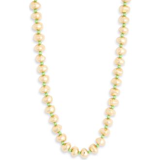 Nordstrom Rack Metallic Beaded Necklace in Green- Gold at Nordstrom Rack