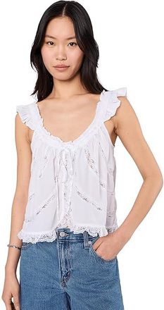 Free People Mabel Tank Top Womens Clothing White Combo : LG (Womens 12-14), Nylon/Polyester