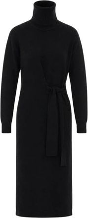 Liu Jo Gebreide Jurk - Dames - Kleedjes - Zwart - XS - Wol - Kleedjes