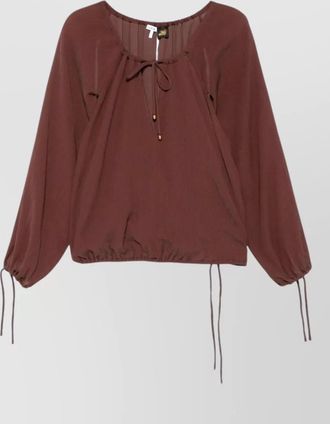 Loewe silk blend drawstring long-sleeve blouse
