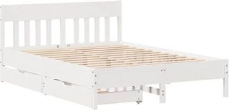 vidaXL Bed Frame without Mattress White 140x200 cm Solid Wood Pine Vidaxl