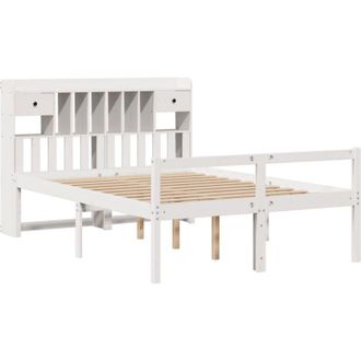 vidaXL Bookcase Bed without Mattress White 140x190 cm Solid Wood Pine vidaXL