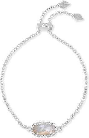 Kendra Scott Elaina Silver Adjustable Chain Bracelet in Ivory Mother-of-Pearl