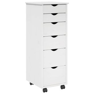 vidaXL Gabinete Rodante 34 X 39 X 93,5 Cm Madera De Pino Macizo Vidaxl