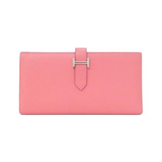 Herm&egrave;s Rose Azalee Epsom Leather Long Wallet (Bi-Fold) (Pre-Owned)
