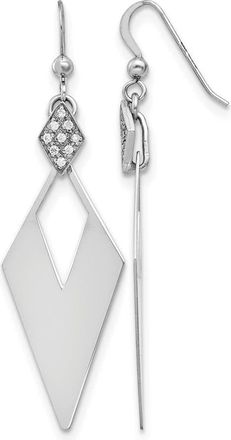Diamond2Deal Sterling Silver Diamond Shape Drop Dangle Earring