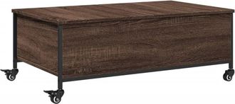 vidaXL Coffee Table with Wheels Brown Oak 91x55x34 cm Engineered Wood vidaXL