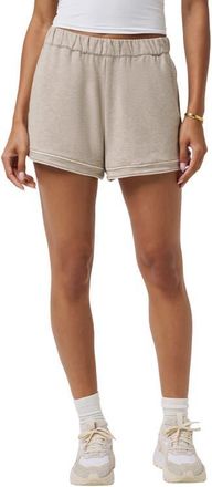 Travis Mathew Cloud Terry Varsity Shorts in Heather Soft Taupe at Nordstrom, Size X-Large
