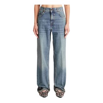 Haikure High-waisted Straight Leg Jeans - Dames - Loose Fit Jeans - Blauw - W28 - Katoen - Jeans
