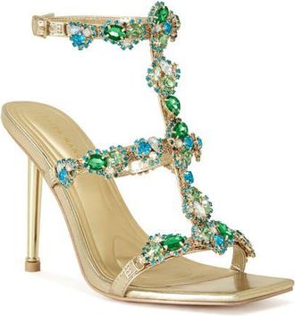 Azalea Wang Khai Ankle Strap Sandal in Gold at Nordstrom, Size 10