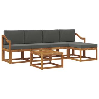 vidaXL Conjunto De Sof&aacute;s De Exterior 6 Pcs Natural Y Antracita Vidaxl