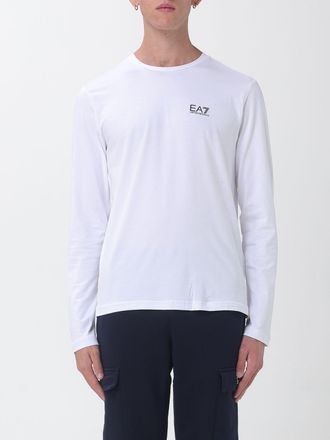 Emporio Armani T-shirt slim fit in cotone stretch con stampa monogram e maniche lunghe