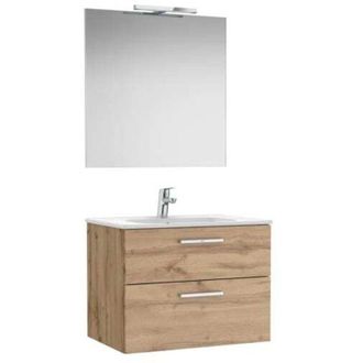 Roca Conjunto Victoria Base+lavabo 700 Nogal 2 Cajones Espejo Aplique Led.-roca: Dise&ntilde;o, Innovaci&oacute;n Y Calidad