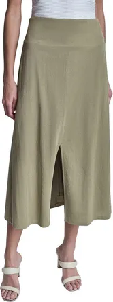 DKNY Dkny Arid Pique Mini Logo Emblem Slit Skirt