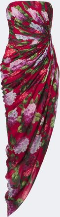 Carolina Herrera Floral silk chiffon bustier dress