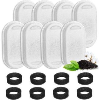 OEM Filtri Per Fontanella Per Gatti, Set Da 16 Pezzi: Filtro Al Carbone E Spugna In Schiuma Per Fontanelle Per Gatti In Acciaio Inox Da 3,2 Litri Con Resi