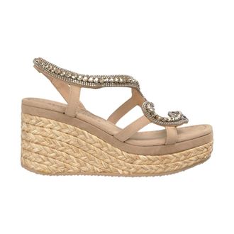 Alma En Pena Wedges, female, Beige, 3 UK, Mid wedge with snake