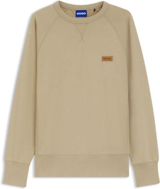 HUGO BOSS Cotton-terry sweatshirt with logo badge