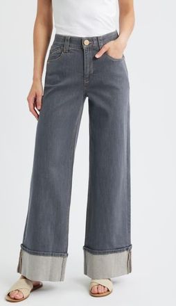 Wit & Wisdom AbSolution Skyrise Wide Leg Jeans in Grey at Nordstrom, Size 18