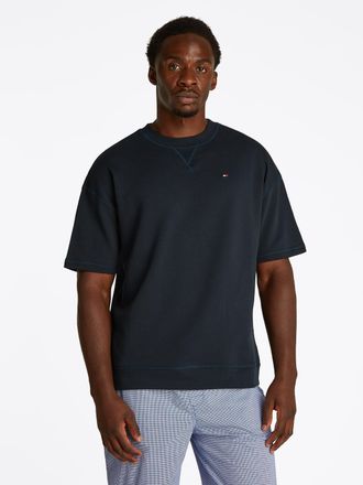 Tommy Hilfiger T-Shirt SS TRACK TOP, Herren, Gr. XXL (56), blau (desert sky), Single Jersey, Obermaterial: 79% Baumwolle, 18% Polyester, 3% Elasthan, TOMMY HILFIGER 