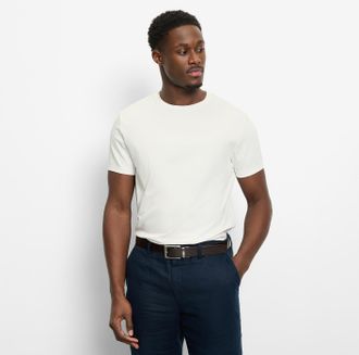 Olymp T-Shirt OLYMP, Herren, Gr. 4XL, weiss (sanftes wei&szlig;), Jersey, Obermaterial: 100% Baumwolle, unifarben, regular fit normal, Rundhals, Shirts T-Shirt, b