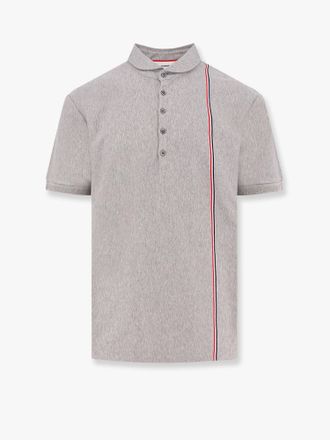 Thom Browne Cotton jersey polo shirt with iconic stripes - THOM BROWNE - gender_Man