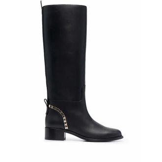 Ferragamo Vara Chain Knee-High Boots