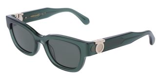 Ferragamo SF2067S 317 Womens Sunglasses Green Size 52