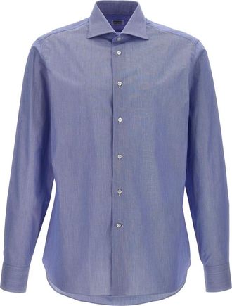 Borriello Falso Unito Katoenen Overhemd - Heren - Casual Overhemden - Blauw - 3XL - Katoen - Overhemden