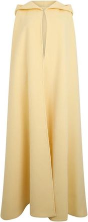 Philosophy di Lorenzo Serafini Elegante Lange Cape - Dames - Ponchos - Geel - L - Wol - Jassen