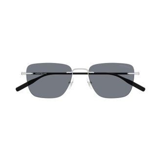 Montblanc Rimless Rectangular Sunglasses with Silver-Toned Accents