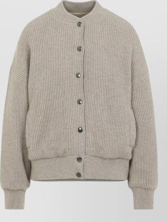 Brunello Cucinelli cashmere ribbed bomber jacket