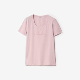 Burberry Logo Stretch Cotton T-shirt, Size: XS