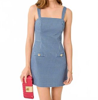 Lilly Pulitzer Veda Skirted Romper In Starlight Navy Gingham