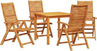 vidaXL Conjunto De Comedor De Jard&iacute;n 5 Uds. Marr&oacute;n Vidaxl