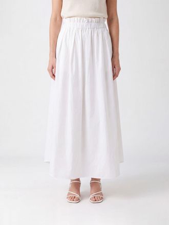Herno High-Waisted A-Line Midi Skirt in Taffeta with Elasticated Waistband