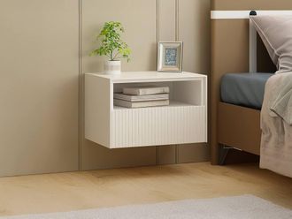 Vente-Unique Set Of 2 Floating Bedside Tables - MDF - White - CALDRIN