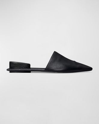 Tory Burch Leather Toe-Ring Ballerina Mules