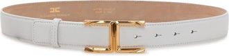 Elisabetta Franchi Leren Riem - Dames - Riemen - Wit - L - Leer - Accessoires