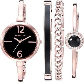 Anne Klein Womens Bangle Black Dial Watch