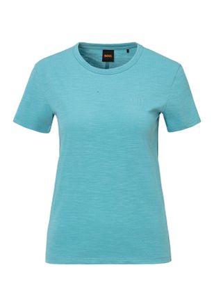 Boss Orange by Hugo Boss T-Shirt BOSS ORANGE C_Esla, Damen, Gr. XL (42), blau (bright blau 430), Single Jersey, Obermaterial: 100% Baumwolle, unifarben, Basic, regular fit nor